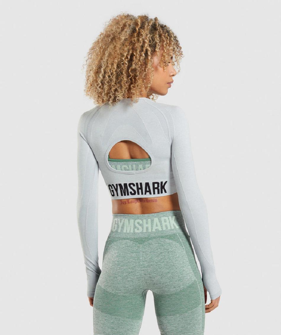 Long Sleeve Damskie Gymshark Flex Sports Głęboka Szare | PL 2813GSO